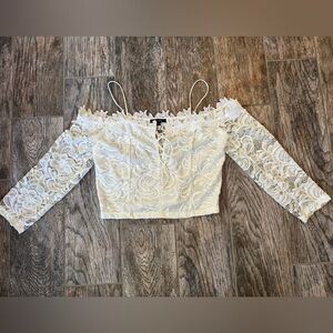 Papermoon Lace Off-Shoulder White Top